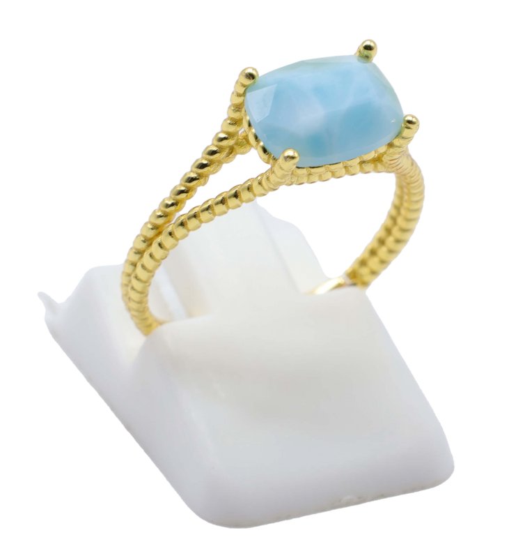 Anello in Argento 925 Larimar Rettangolo
