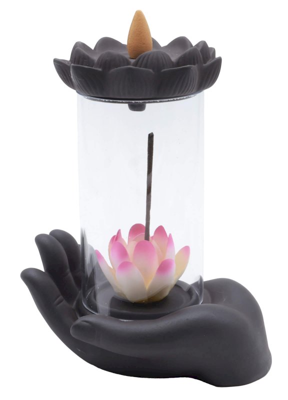 Porta Incenso Di Riflusso Bottiglia Di Loto 20cm