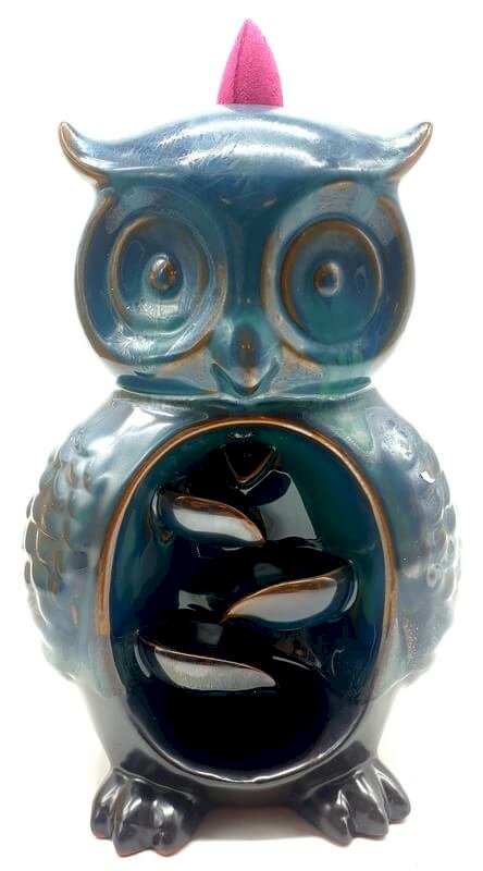 Porta Incenso Di Riflusso Gufo 16cm