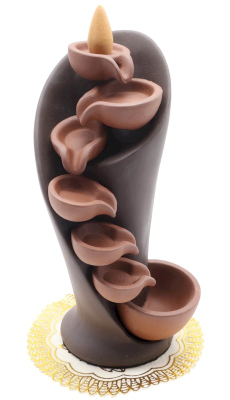 Porta incenso a riflusso, scala a cascata, 21 cm