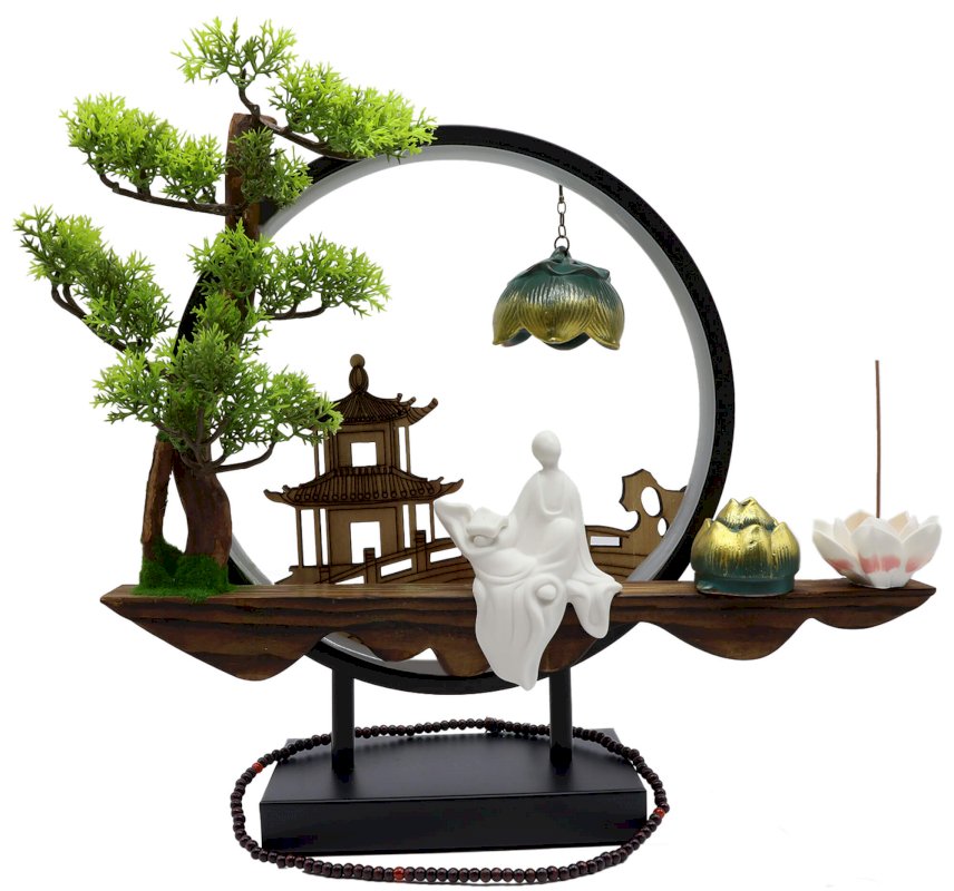 Porta incenso a riflusso Bonsai Sacro LED 39 cm