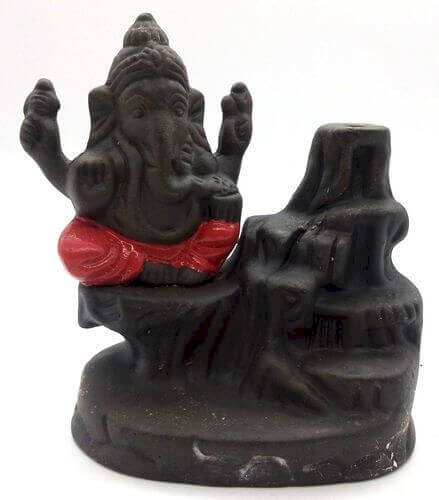 Porta Incenso Riflusso Ganesh Ceramica 14cm