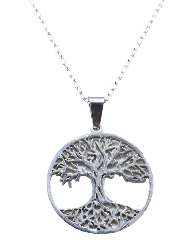 Collana in acciaio inossidabile con albero della vita da 2,5 cm