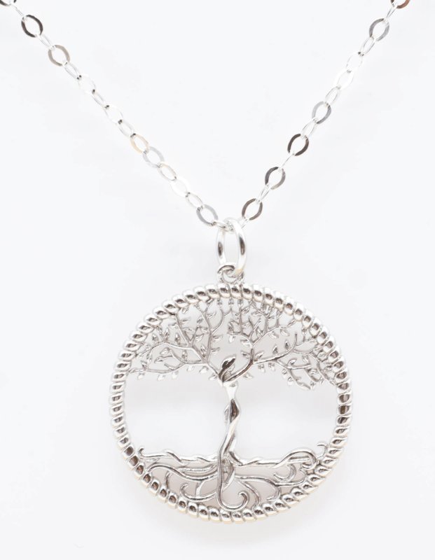 Collana in Argento 925 con Albero della Vita - Placcato Platino