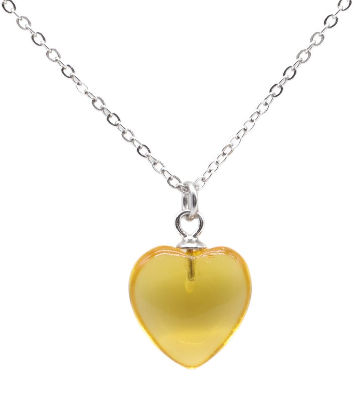 Collana in argento 925 con cuore citrino