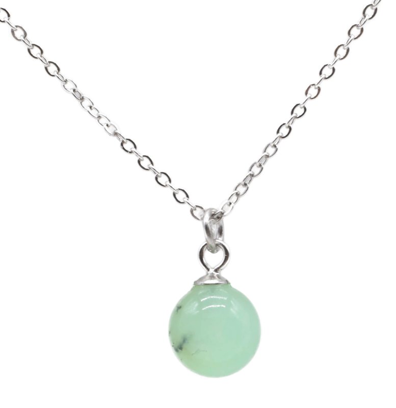 Collana con sfere di giada verde in argento 925