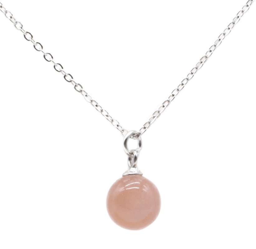 Collana in argento 925 con sfere di pietra solare