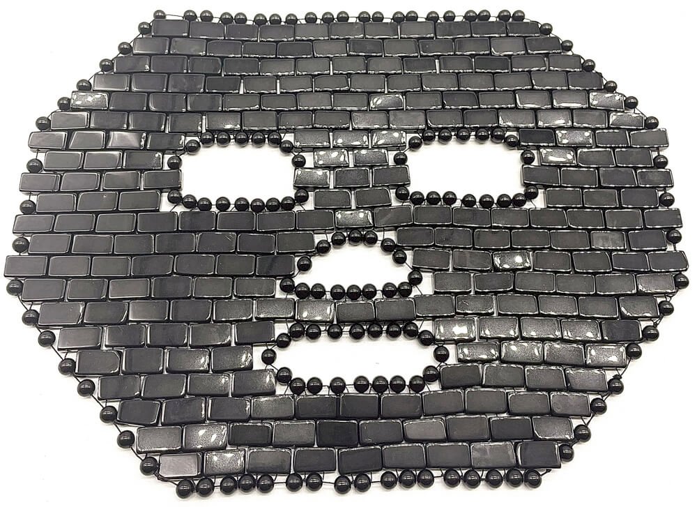 Maschera da meditazione integrale in ossidiana nera