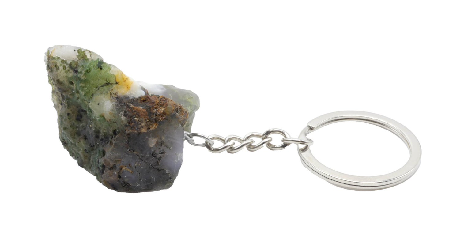 Portachiavi in agata muschiata grezza 3 cm