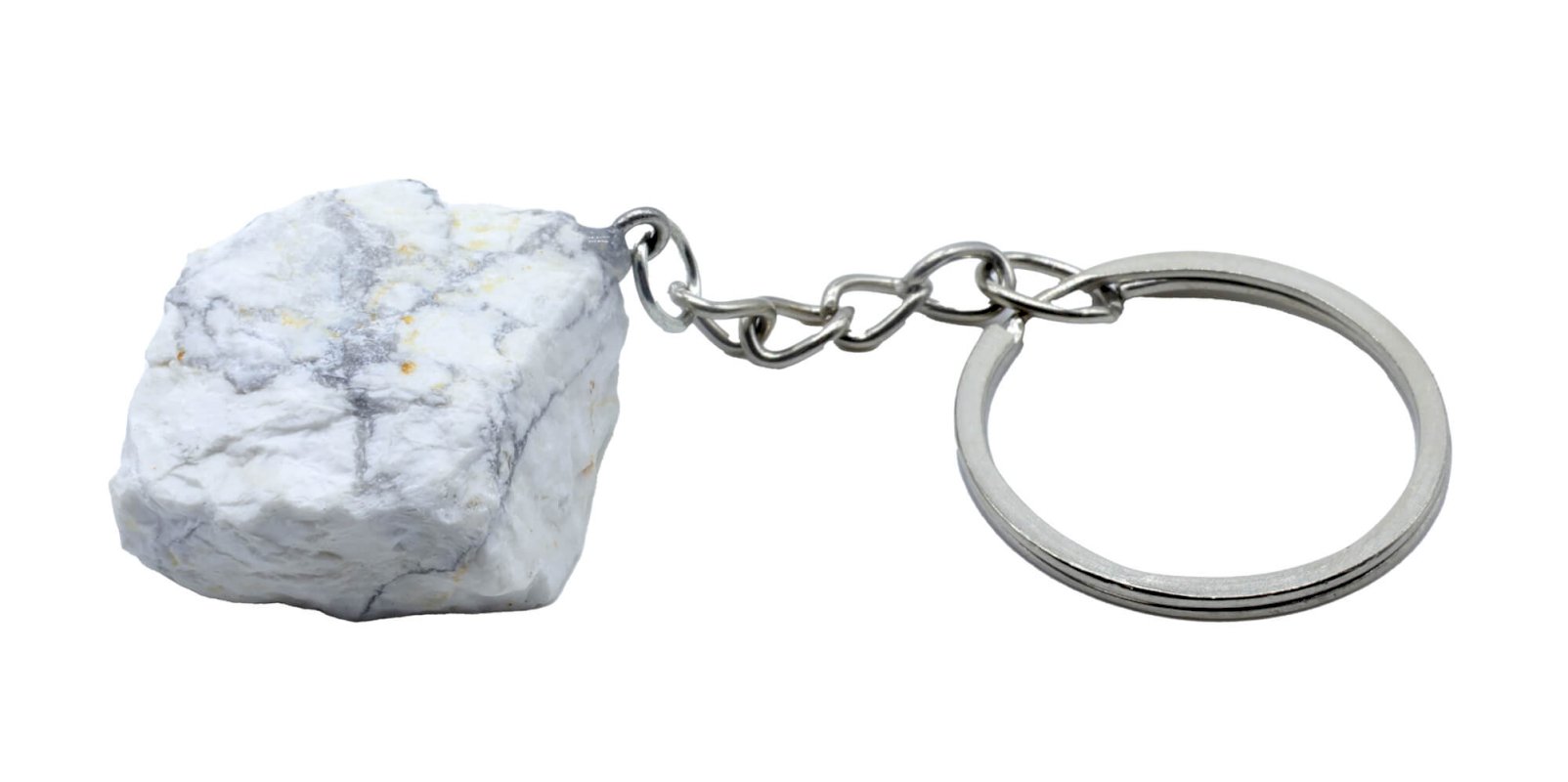 Portachiavi in Howlite grezza 3 cm