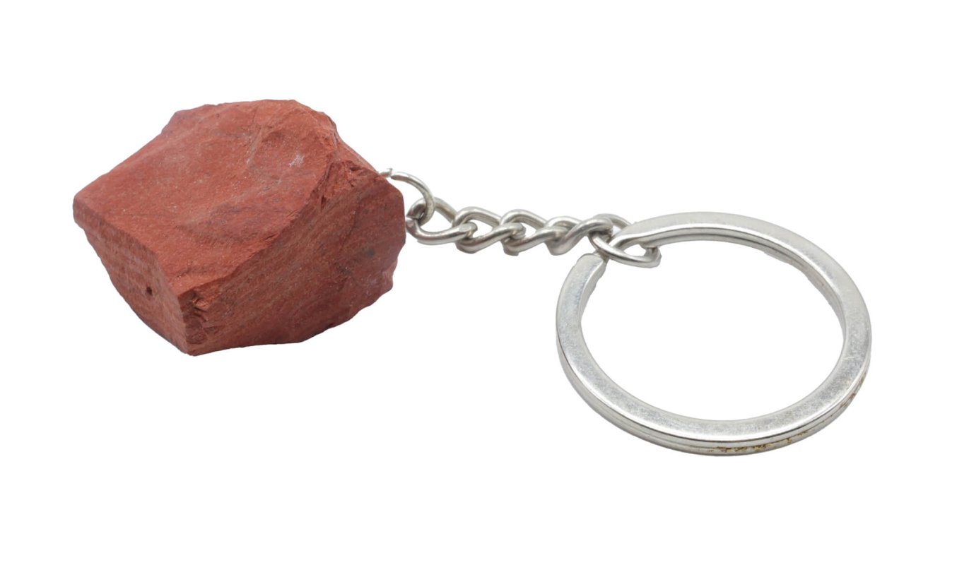 Portachiavi in diaspro rosso grezzo 3 cm
