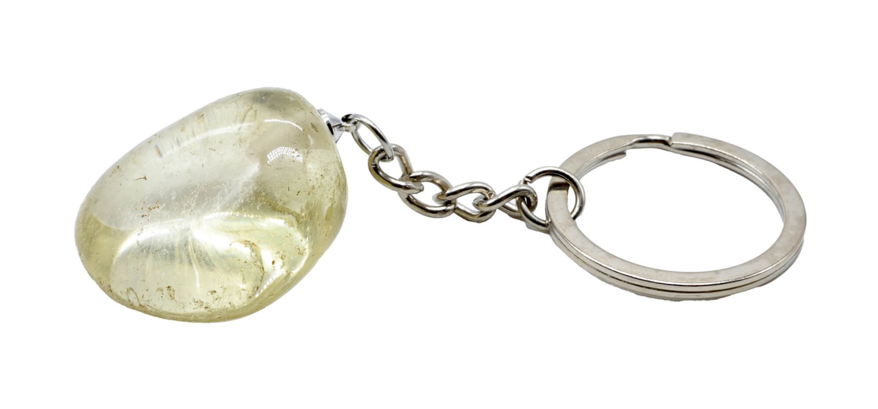 Portachiavi in quarzo citrino arrotolato 3 cm