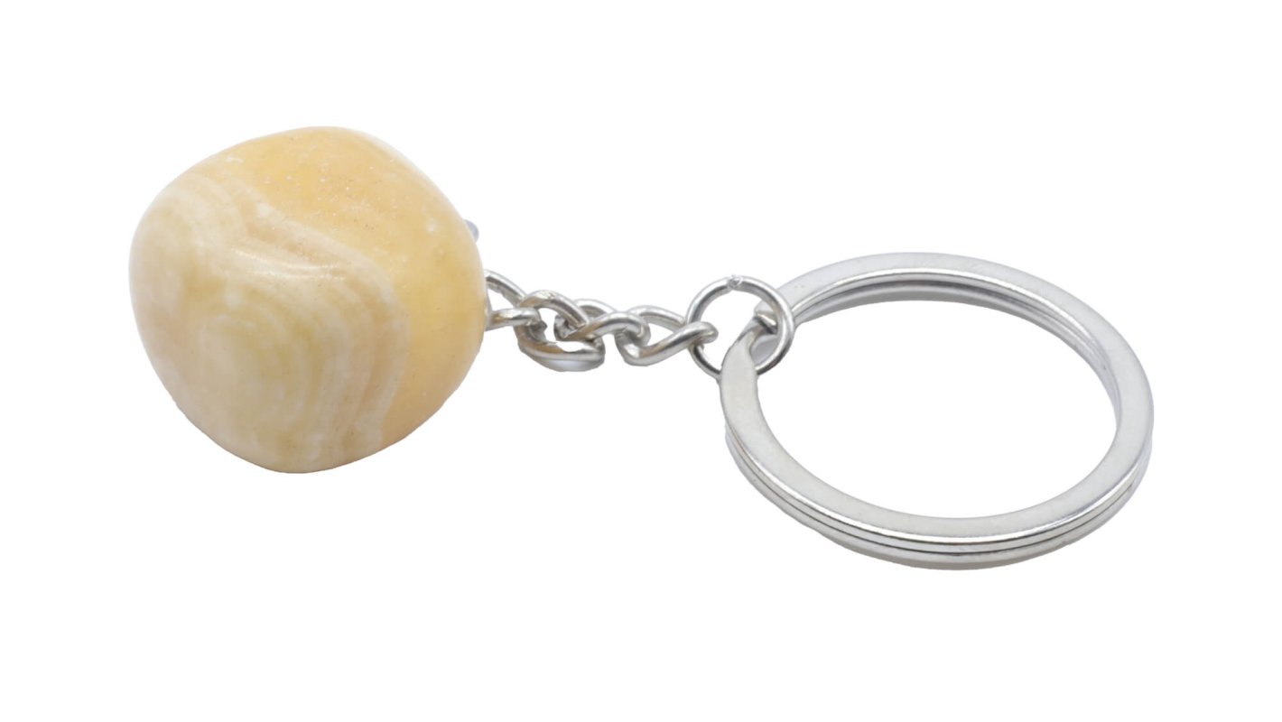 Portachiavi in calcite arancione arrotolato 3 cm