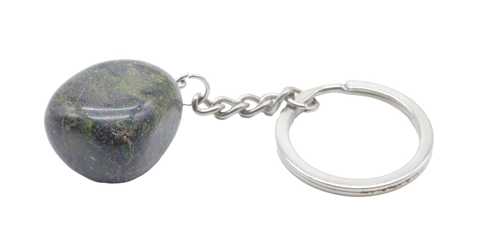 Portachiavi con diaspro del sangue di drago arrotolato di 3 cm