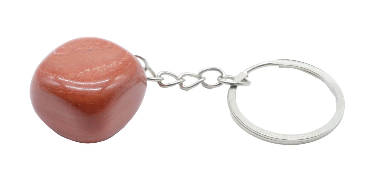 Portachiavi in diaspro rosso arrotolato 3 cm