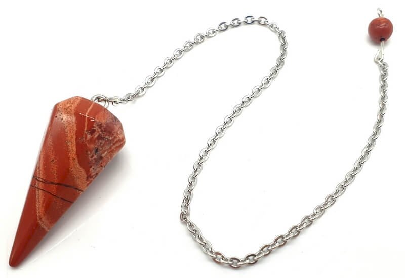 Pendolo conico diaspro rosso 3,5 cm