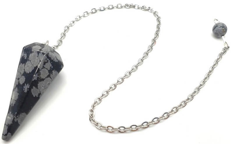 Pendolo conico di ossidiana di neve 3,5 cm