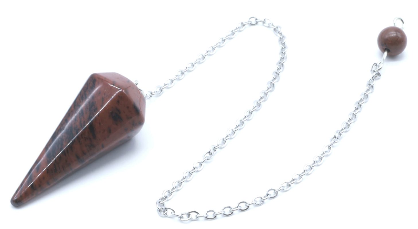 Pendolo conico in ossidiana di mogano 3,5 cm