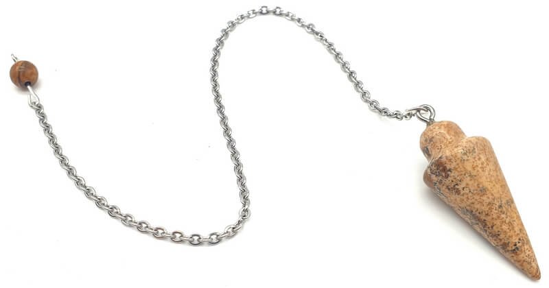 Pendolo a goccia di diaspro paesaggistico 3 cm