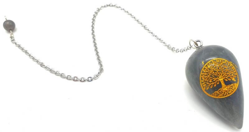 Pendolo inciso Albero della Vita 4 cm - Labradorite