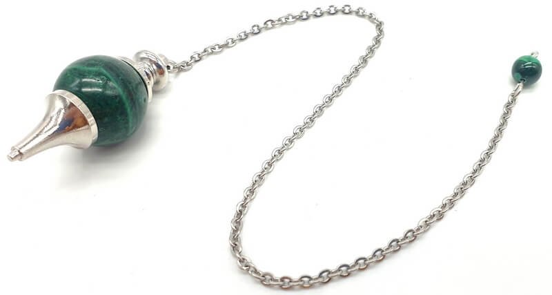 Pendolo a sfera in malachite 4cm