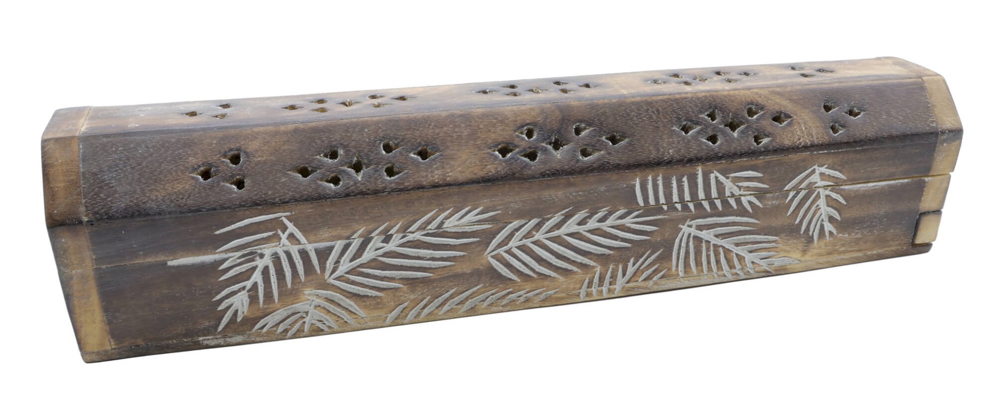 Portaincenso Legno Cofanetto Foglie 30cm