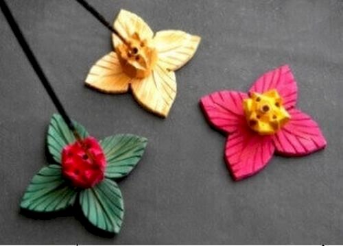 Portaincenso Legno Fiore Aperto 6cm