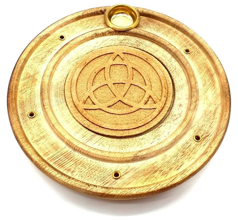 Triskell Portaincenso Rotondo in Legno 10cm