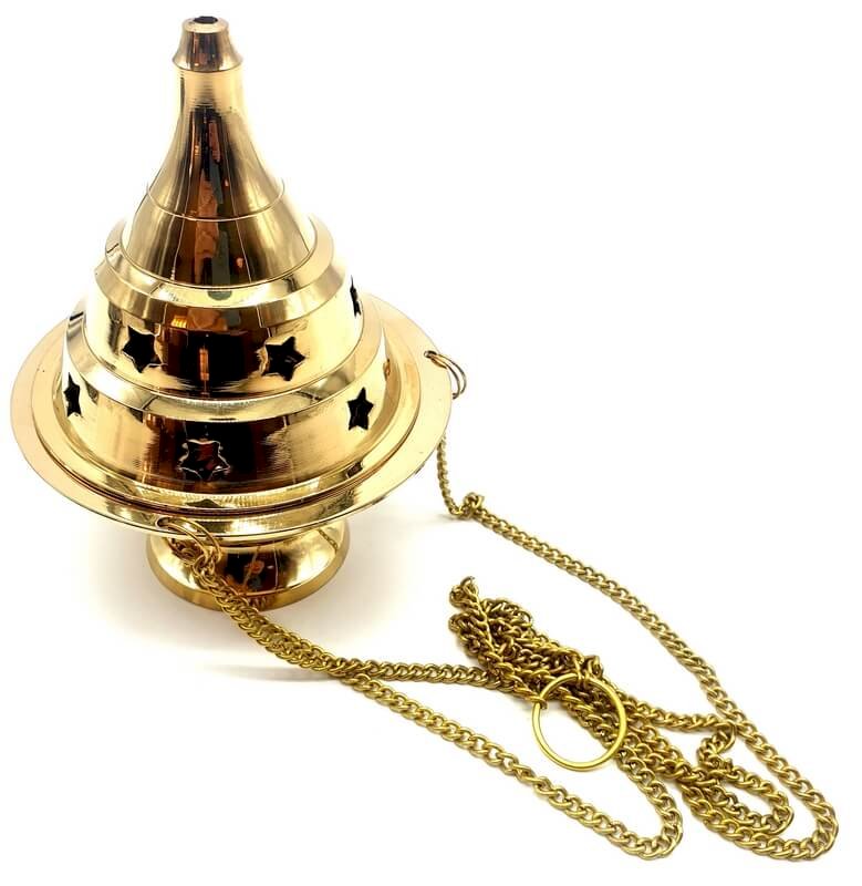 Bruciatore Resina Bronzo Catena 10cm