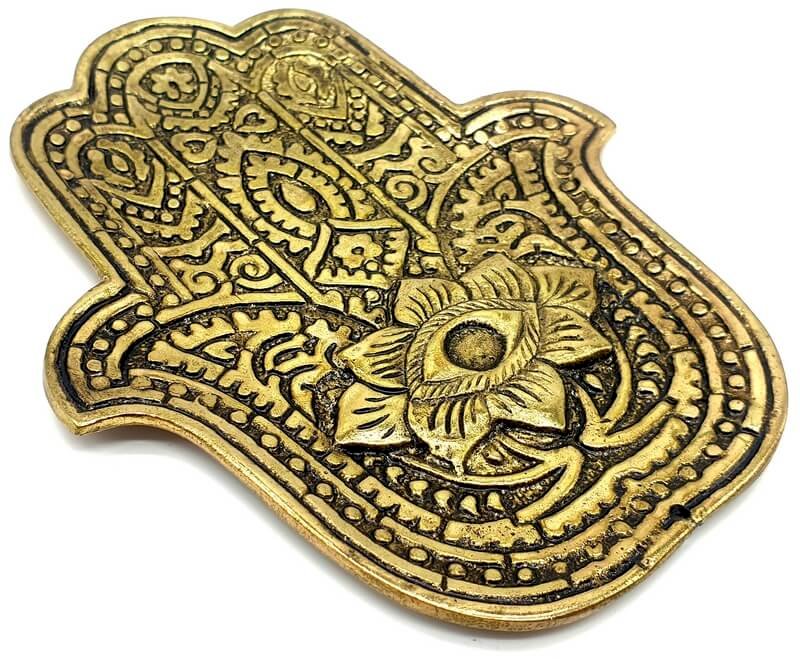 Portaincenso in metallo Mano di Fatima 12 cm