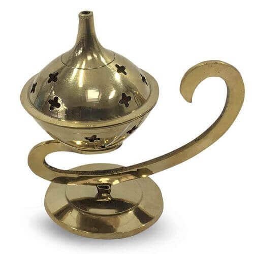 Bruciatore Resina Ottone Stelle Design 10cm