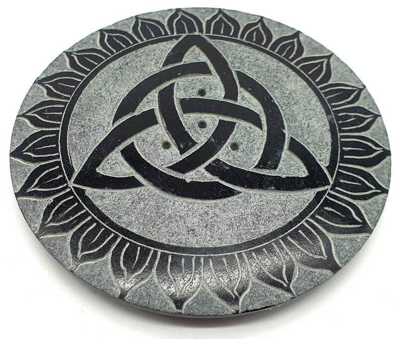 Portaincenso rotondo in pietra Trinity da 10 cm