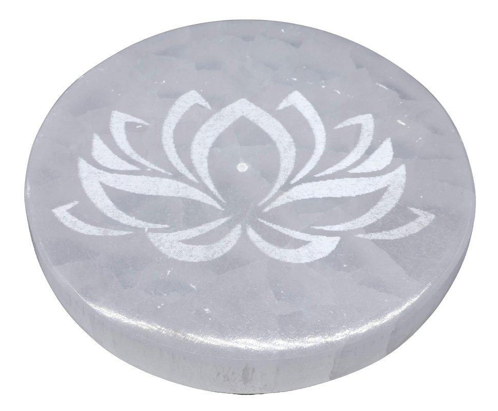 Portaincenso Lotus Selenite 10cm