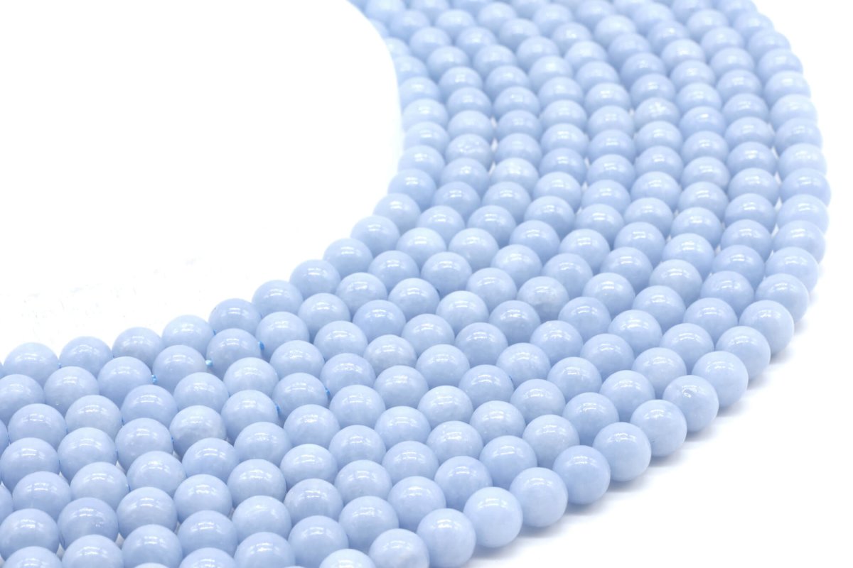 Perline di angelite 6 mm su un filo di 40 cm
