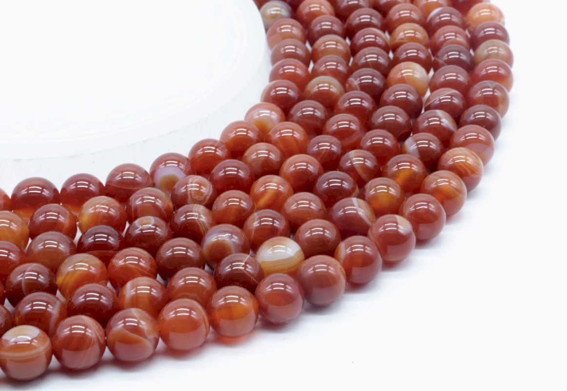 Perle di corniola 10mm su filo 40cm