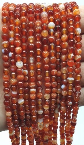 Perle di corniola 4 mm su filo da 40 cm