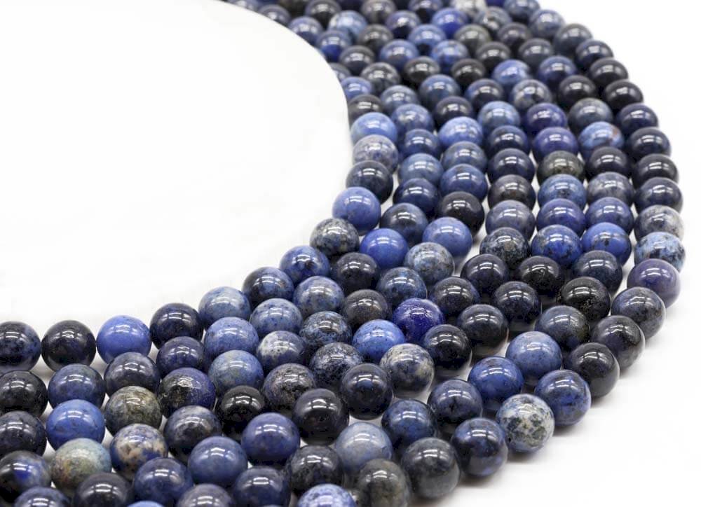 Perline di dumortierite da 8 mm su filo da 40 cm