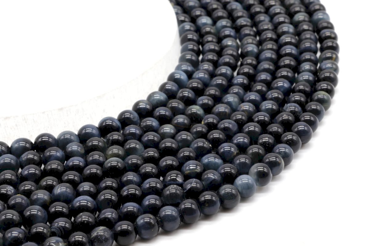 Perline Occhio di Falco 'AA' 6mm su un filo di 40cm