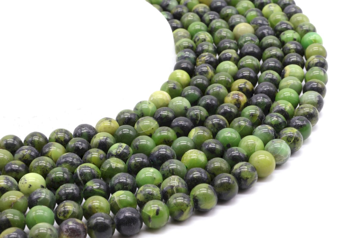 Perle di giada nefrite da 8 mm su filo da 40 cm