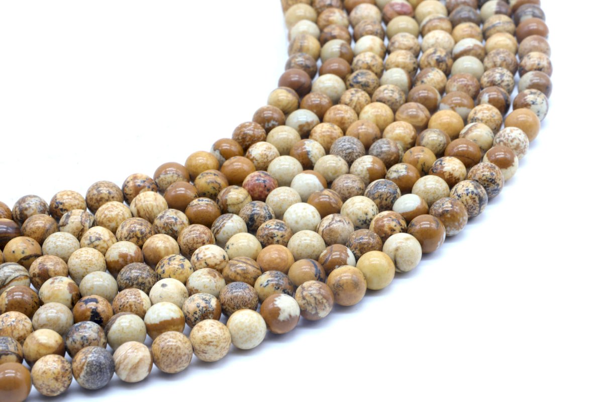 Perle di paesaggio Jasper 6mm su filo 40cm