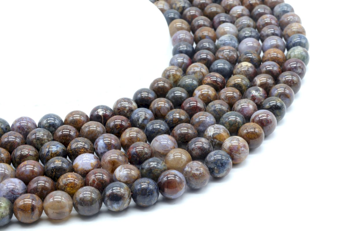 Perline di pietersite da 10 mm su un filo da 40 cm