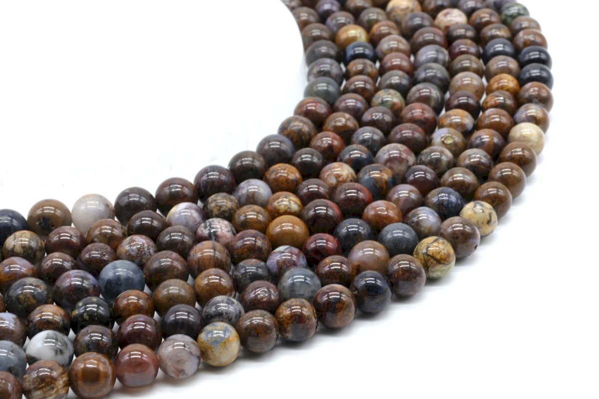 Perline di pietersite da 8 mm su un filo da 40 cm