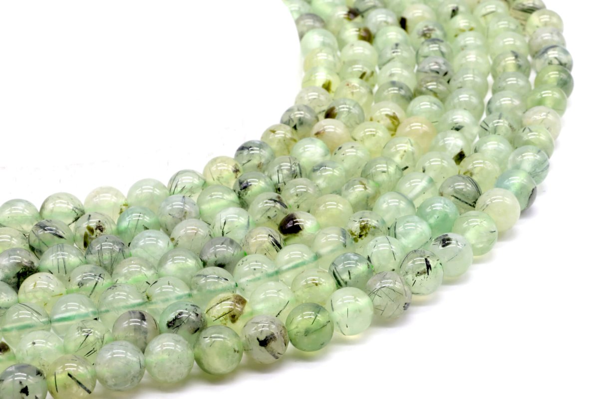 Perline Prehnite 8mm su filo 40cm
