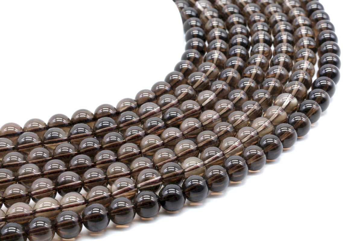 Perle di quarzo fumé 8 mm x 40 cm di filo