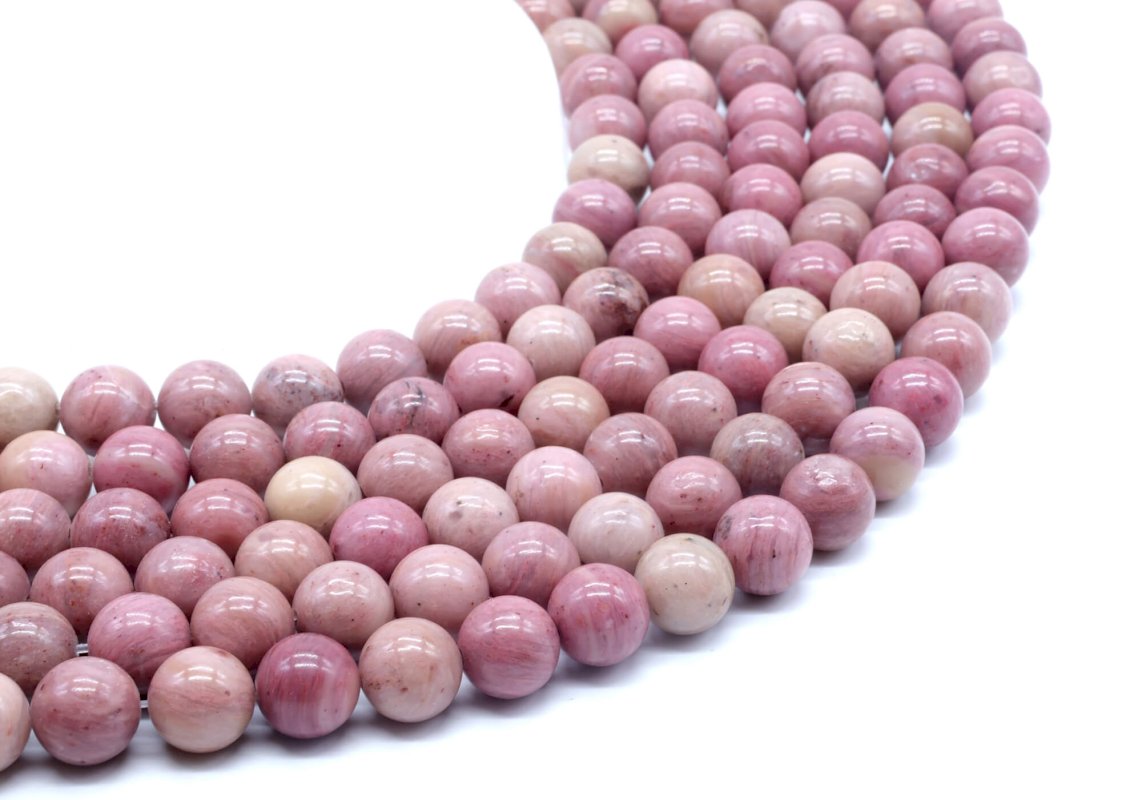 Perline di rodonite semplici da 10 mm su un filo da 40 cm