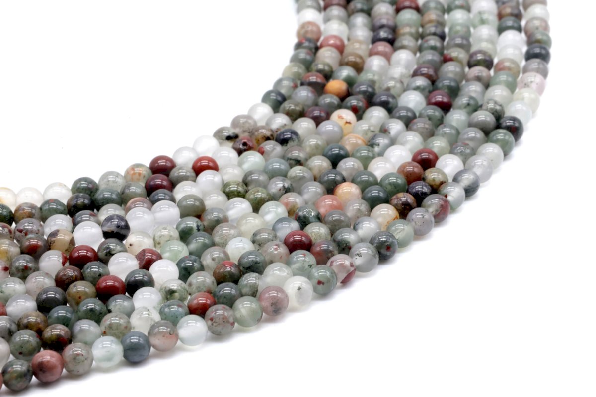 Perle di diaspro eliotropio africano 4 mm su un filo di 40 cm