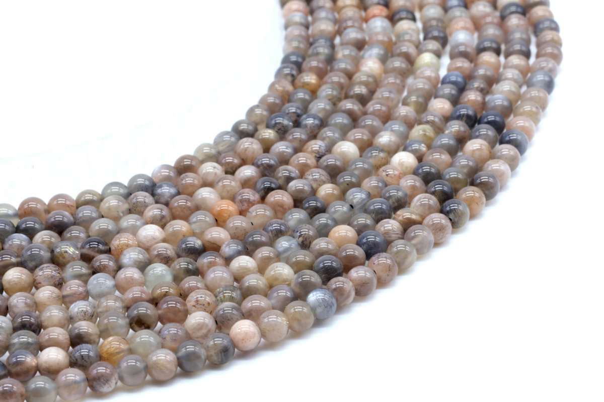 Black Sun Beads 'AA' 4 mm su un filo di 40 cm