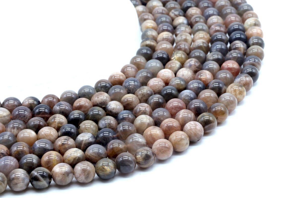 Black Sun Beads 'AA' 8 mm su un filo di 40 cm