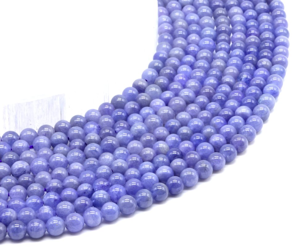 Perle di tanzanite 'AA' 5 mm su filo da 40 cm