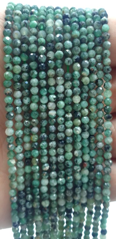 Smeraldo sfaccettato perline 3mm x 40cm di filo
